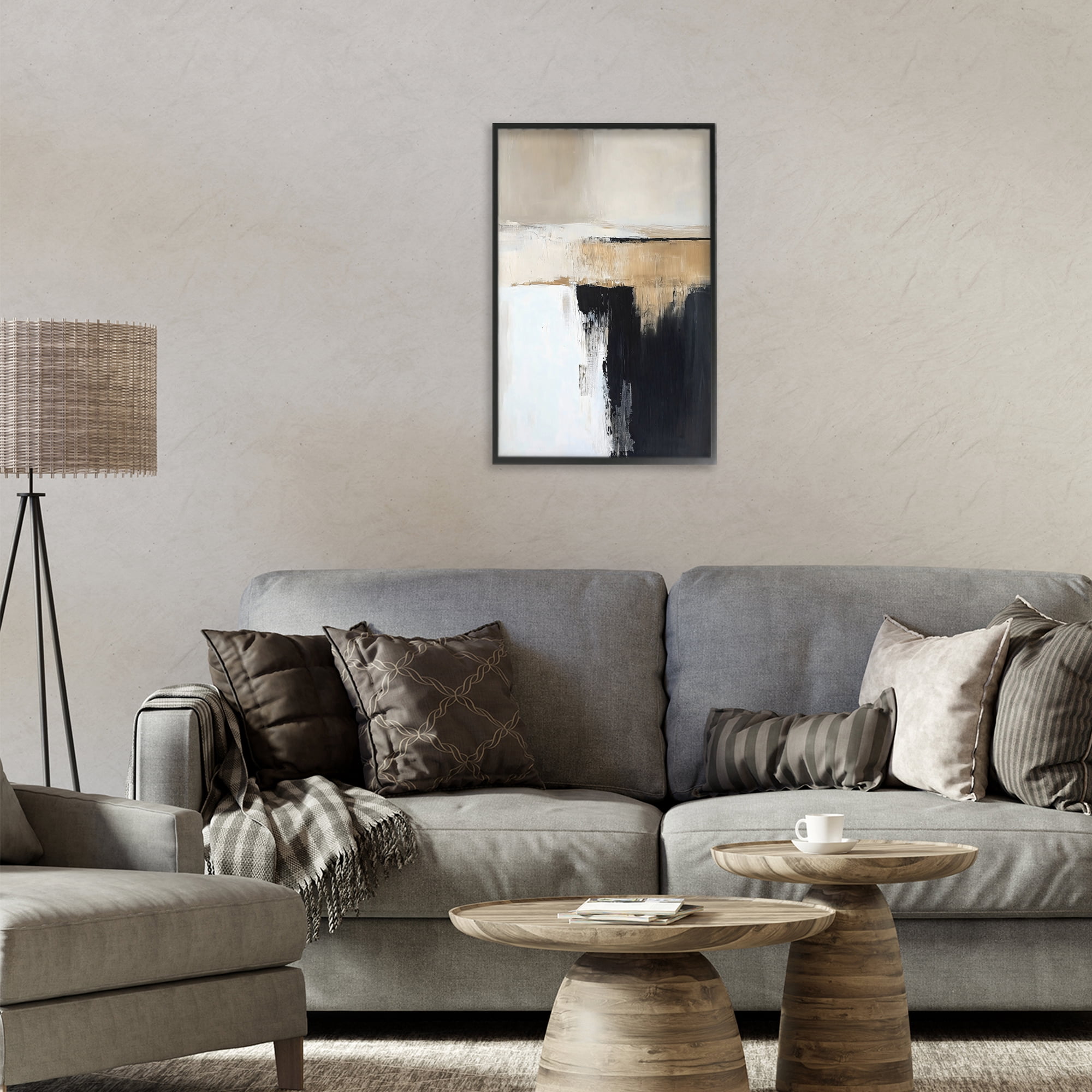 Stupell Industries Desert Horizon Muted Abstract Black Framed Giclee Art, design by Gina Kelly
