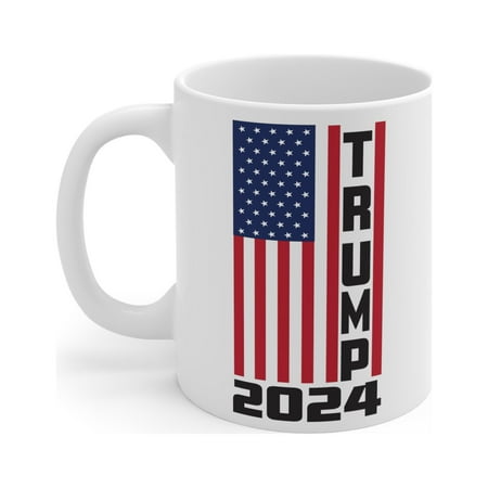 Gulf Coast Online Trump 2024 Mug, MAGA 11oz Ceramic White Coffee Tea Cup