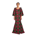 thumbnail image 3 of Bintarealwax African Women 3/4sleeve Dresses Ankara Print High Slip Elegant Plus Size Dashiki Outfits Party Wedding Maxi Dresses WYL129, 3 of 5