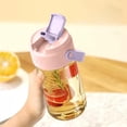 thumbnail image 4 of Botella de agua de plástico con pajita, vaso infusor a prueba de fugas | Asa de transporte, hidratación portátil | Libre de BPA, irrompible, ideal para la escuela, 4 of 6