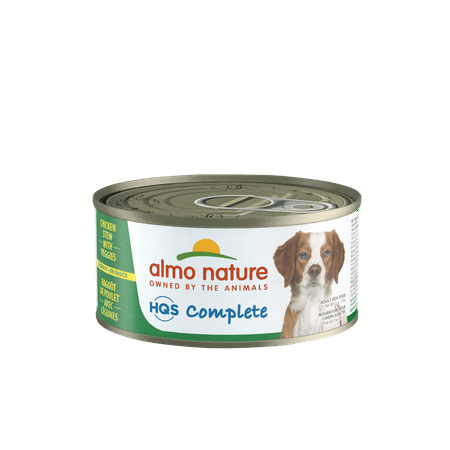 (24 Pack) Almo Nature HQS Complete Chicken Stew with veggies in tasty Gravy, Grain Free Wet Dog Food 5.5 oz Cans