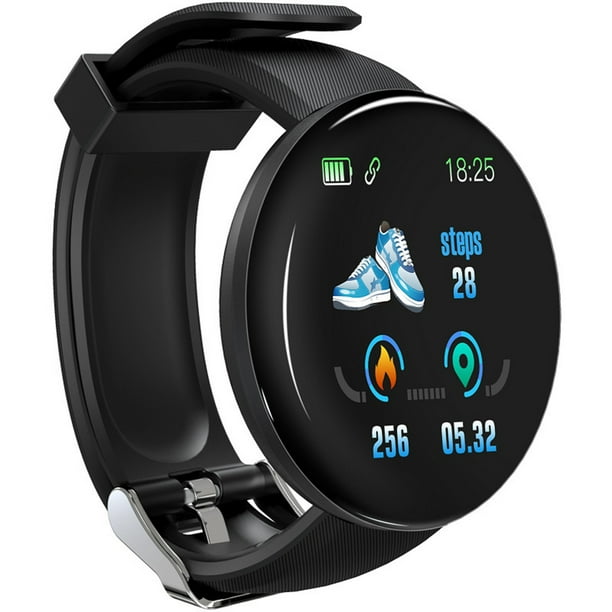 D18 Ritmo cardíaco Presión arterial Smartwatch Pantalla a color Rastreador de ejercicios Reloj inteligente IP65 Pulsera impermeable Eigraketly EL1393-02B