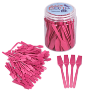 Pana Brand 100 Pcs Cosmetic Platics Spatulas 2.5" Disposable Sample Tester For Facial Cream and Mask - Pink