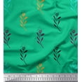 thumbnail image 1 of Soimoi Green Cotton Duck Fabric Cotton Ball Leaves Printed Fabric 1 Yard 44 Inch Wide, 1 of 1
