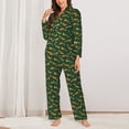 thumbnail image 2 of Pofeuu Cartoon Fox 1 Print Womens Pajamas Set Long Sleeve Sleepwear Button Down Nightwear Soft Pj Lounge Sets Button Down Pajamas Women-Large, 2 of 7