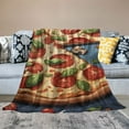 thumbnail image 2 of Fenyluxe Pizza Print Throw Blanket for Bed Couch Car | Lightweight Blanket for All Seasons | Super Soft 50x60in, 2 of 6