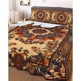 thumbnail image 3 of Quilts Twin XL Size, Bohemian Flower Soft Comforter Bedding Set for Bed, Boho Tribal Colorful Distressed Printed Lightweight Quilted Bedspread with Pillow Cover(2 Pieces) for All Season, 68x98 Inch, 3 of 6