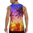 thumbnail image 3 of Fotbe Palm Trees at Sunset Pattern Men's Quick Dry Workout Tank Top Gym Muscle Tee Fitness Bodybuilding Sleeveless T Shirt Breathable Workout Shirt-4X-Large, 3 of 9