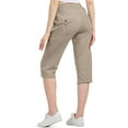 thumbnail image 7 of liyiyiyia Women Hiking Cargo Capris Pants Loose Fit Quick Dry Fishing Pants Casual Elastic Waist Lightweight Capri for Outdoor Travel, 7 of 7