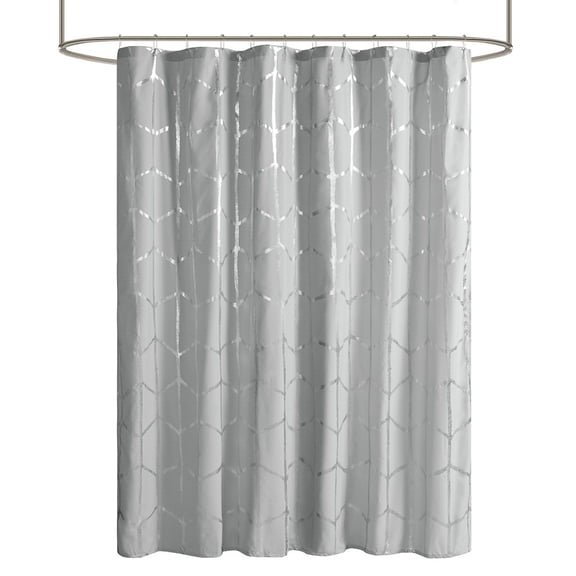 Gracie Mills Isabelle Geometric Metallic Lightweight Shower Curtain - GRACE-9140