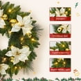 thumbnail image 6 of Towallmark 24 Inch Lighted Christmas Wreaths for Front Door, Pre Lit Xmas Door Wreath with Lights for Outdoor Indoor Holiday Party Decorations, 6 of 9