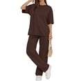 thumbnail image 2 of Sundazz Two Piece Sets for Women Summer Matching Lounge Sets Short Sleeve Tops and Wide Leg Pants Travel Vacation Outfits, 2 of 8