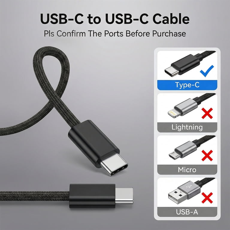 MOSENSE USB-C to USB-C Cable 2-Pack, 6 Feet, Black photo 5