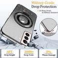 thumbnail image 3 of Compatible with Samsung Galaxy S21 Case Glitter with Magnetic Stand Pink,Phone Samsung S21 Case Silicone Transparent Support Wireless Charging Shockproof Luxury Protective Cover (Black), 3 of 13