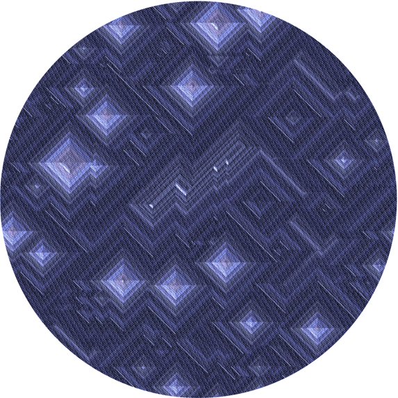 Ahgly Company Machine Washable Indoor Round Transitional Royal Blue Area Rugs, 3' Round