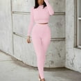 thumbnail image 2 of outfmvch women's pants high waisted workout sets 2 piece-seamless sports pullover tops sweatsuit pants for women cargo pants, 2 of 5