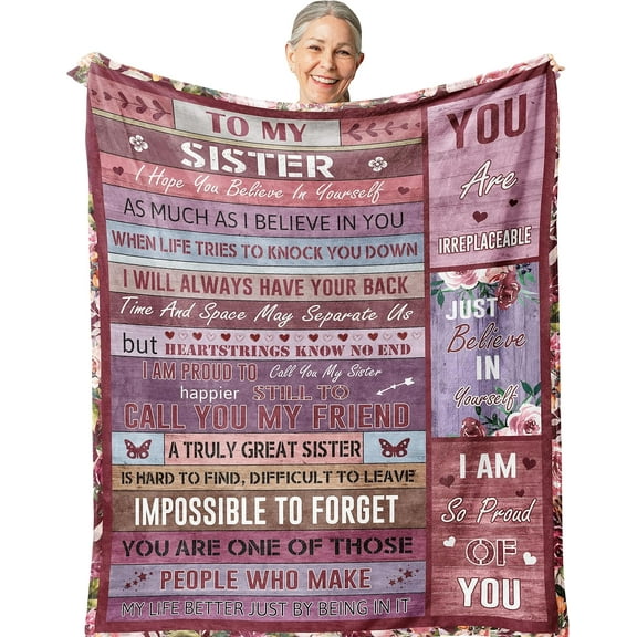 Sister Gifts for Women, Sister Birthday Gift Ideas, Birthday Gifts for Sister, Gifts for Sisters from Sisters, Sisters Gift from Sister, Gift for Sister Adult, Best Sister Ever Gifts Blanket 60X50in