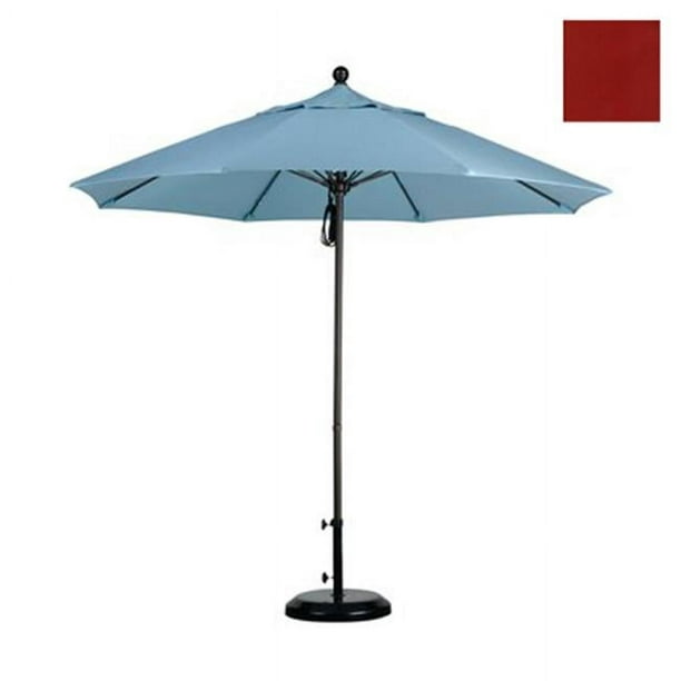 California Umbrella ALTO908117-5440 9 Ft. Marché de Fibre de Verre Poulie Parapluie Ouverte Bronze-Soleil-Terre Cuite