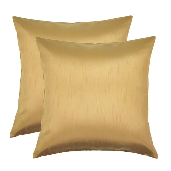 LAMIRO 20x20 Inches Faux Silk Square Throw Pillow Cover, Zipper Closure (Set of 2)