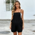 thumbnail image 4 of Hxshgdsn Womens Adjustable Tie Strap Maternity Jumpsuit Sleeveless Loose Fit Pregnancy Overall with Side Tie（Black/XL）, 4 of 7