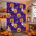 thumbnail image 4 of Shower Curtains for Bathroom-72"x72",Cartoon Pumpkin Castle Candy on Purple Waterproof Bath Curtain Grommet Shower Curtain Set with Hooks, 4 of 9