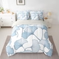 thumbnail image 2 of Homewish Dreamy Ginkgo Leaf Bedding Comforter Set 7-Piece for Teens, White Blue King Bedding Sets, Simple French Style Reversible Bed Sheets, Microfiber Bedroom Decor, 2 of 7