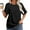 Black, variant on ALLLIST Elbow-Length Womens Tops Crew Neck Cotton Linen T-Shirts Plain Casual Black Shirts Clothing for Women