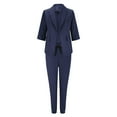thumbnail image 3 of YUGYXL Womens Suit Sets For Work Fall Two Piece Blazer Jacket and Pencil Pants Business Casual Office Formal Outfits Navy M, 3 of 3