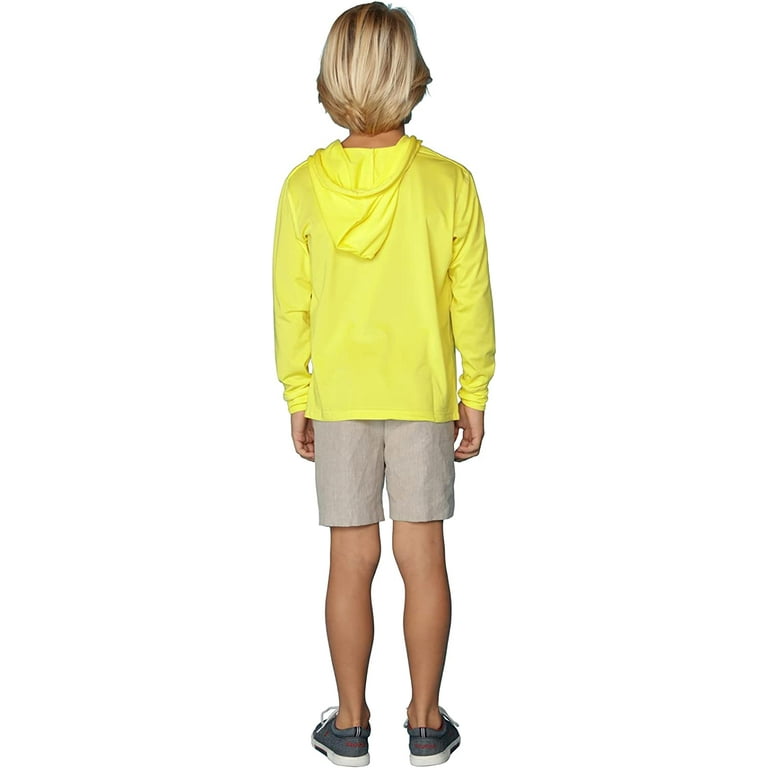 INGEAR Boys UPF 50+ Sun Protection UV Hoodie T-Shirt Long Sleeve with  Pockets SPF Shirt Boys Sun Shirt with Hood