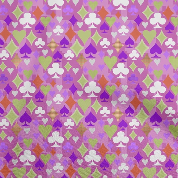 oneOone Cotton Flex Purple Fabric Poker Card Sewing Craft Projects Fabric Prints By Yard 40 Inch Wide