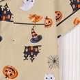 thumbnail image 6 of JIAYUE Girl Kids Pajamas Leisure Halloween Pattern Printed With Notched Collar Short Sleeve Tops And Shorts For Home Wear Cozy For Lightweight And Breathable Comfort Sleepwear,7-8 Years, 6 of 9