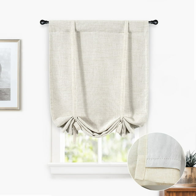 Cortinas de lino opacas DriftAway, 63 x 120 cm, color negro