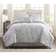 thumbnail image 1 of Benzara BM202712 Lyon Twin Size Reversible Comforter Set, Gray & White - 6 Piece, 1 of 1