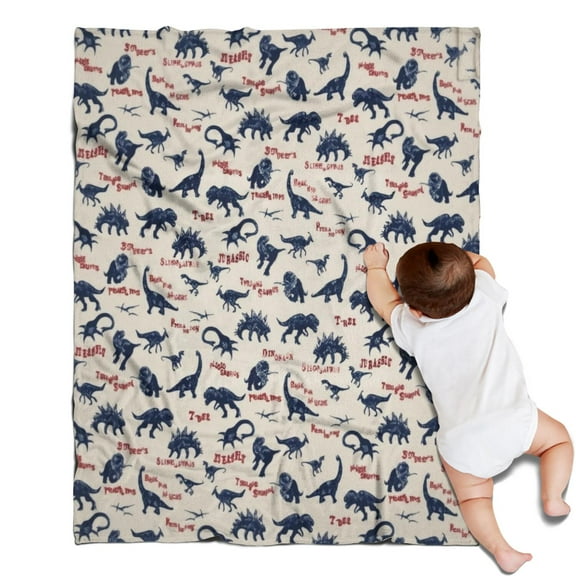Beige Dinosaurs Text Pattern Blanket,Comfortable Soft Flannel Throw Blanket,All Season,Warm Lightweight Blankets for Sofa Bed Couch Living Room Chair,30"x40"