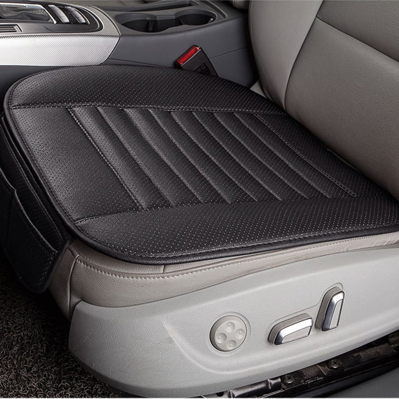 Car Seat Cushion 1PC Breathable Car Interior Seat Cover Cushion Pad Mat for Auto Supplies Office Chair with PU Leather Grey