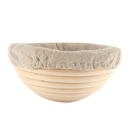 Round Bread Proofing Basket Banneton Proving Basket Natural Rattan Sourdough Proving Basket for Professional Home Bakers (with Cloth