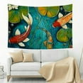 thumbnail image 5 of Creowell Koi Fish Lily Pads Tapestry Home Decor 100% Polyester Wall Hanging 60x40in, 5 of 7