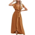 thumbnail image 2 of Gspmoly Robes Décontractées pour Femmes, Mode Robe d'Été à Col Rond Sans Manches Plissée pour Femmes, Articles en Liquidation, 2 of 6