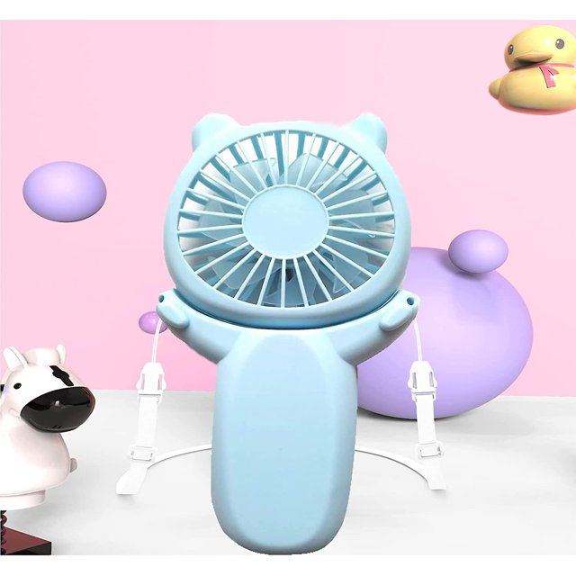 Ventilador de cuello personal portátil 3 en 1 Mini ventiladores de mano / portátiles / de escritorio, recargable, colgante, ajustable, 3 velocidades con batería de larga duración para viajes S