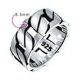 thumbnail image 4 of Bling Jewelry Mens Biker Jewelry Wide Curb Chain Link Ring Band .925 Sterling Silver 8MM, 4 of 5