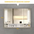 thumbnail image 2 of Wohh Medicine Cabinet Mirror with Anti-Fog, 39" Aluminum Bathroom Storage Cabinet LED , 3-Door Mirrored Cabinet with Adjustable Brightness, Multi-Level Storage Compartments, 2 of 9