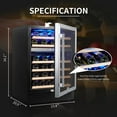 thumbnail image 2 of 24 Inch Wine Cooler Refrigerators 46 Bottle Capacity, Beverage Fridge Small Wine Cabinet Countertop Bar with Low Noise Operation Compressor and Clear Glass Door for Home Office Bar, Black, 2 of 7
