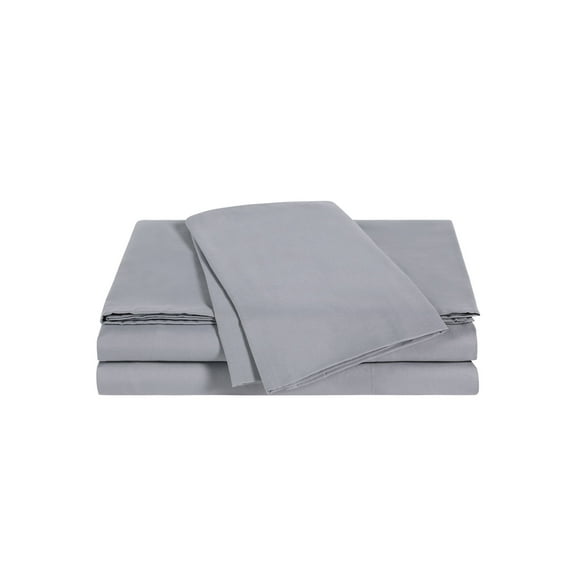 WELLBEING Gris Uni 300 Fils au Pouce Carré Ensemble de Draps Très Grand California Très Grand