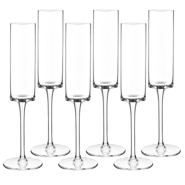 Juego de 6 copas de champán de cristal Copas de champán Copas de champán Sin plomo