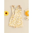 thumbnail image 3 of Bagilaanoe Toddler Baby Girl Jumpsuit Shorts Sleeveless Daisy Print Romper Overalls 6M 12M 18M 24M 3T 4T 5T 6T Kids Short Pants Summer Clothes, 3 of 7