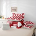 thumbnail image 6 of Homewish Red White Grid 7pcs Bedding Comforter Set For Kids Children Teens,Geometric Buffalo Queen Bedding Sets Super Cozy,Minimalist Abstract Queen Sheet Sets,Microfiber Bedroom Decor,Reversible, 6 of 8