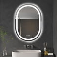 thumbnail image 1 of furduzz Bathroom LED Mirror Oval, 20x28 inch Wall Mounted Vanity Mirror with Front and Back Lights, Anti-Fog, Waterproof Smart Mirror, Memory Function,3 Colors Stepless Dimmable, 1 of 6