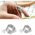 thumbnail image 2 of Weloille Ring Type Knitting Tools Finger Wear Thimble Yarn Spring Guides Stainless Steel Needle Thimble Sewing Accessories, 2 of 10