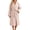 Khaki, variant on Womens Embroidered Fleece Robe Shawl Collar Ribbed Mid Length Bathrobe with Pockets