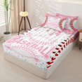 thumbnail image 3 of Homewish Pink Baseball Kids Zipper Full Size Comforter Sets with Fitted Sheet and 2 Pillowcases, Ice Cream Drip Zipper Bedding Set, Polka Dots Reversible, 4pcs, 3 of 6